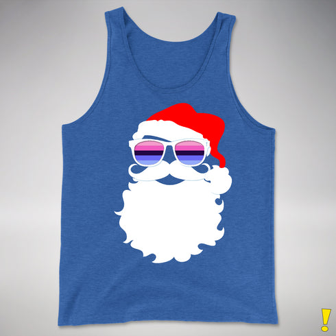Santa’s Omnisexual Pride Flag Shades Premium Tank Top - Royal Blue Triblend